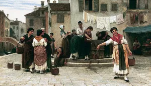 Am Brunnen by Eugene De Blaas Oil Painting