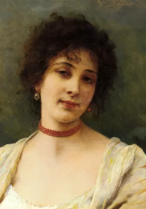 An Elegant Lady by Eugene De Blaas Oil Painting
