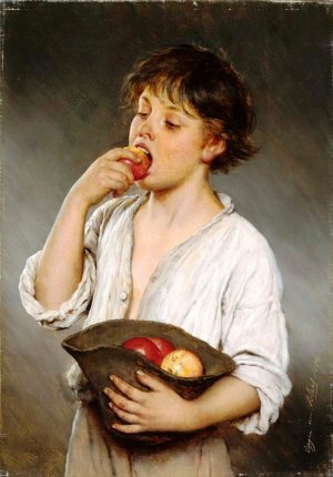 Boy Eating an Apple