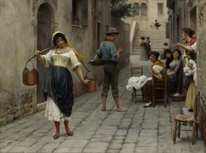 Catch of the Day by Eugene De Blaas Oil Painting