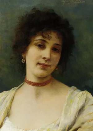 Elegant Lady by Eugene De Blaas Oil Painting