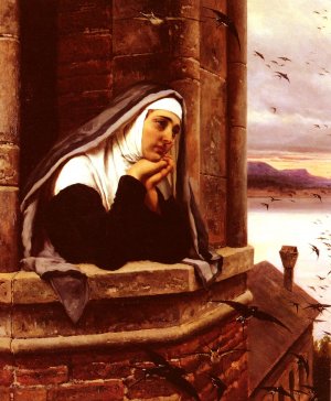 Far Away Thoughts by Eugene De Blaas Oil Painting