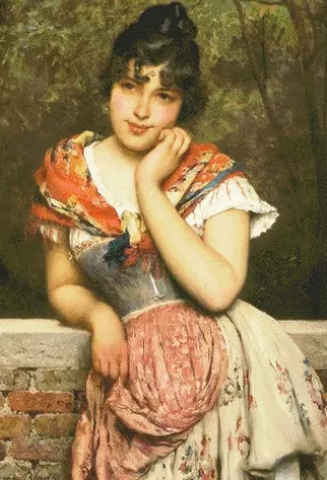 Far Away Thoughts by Eugene De Blaas Oil Painting
