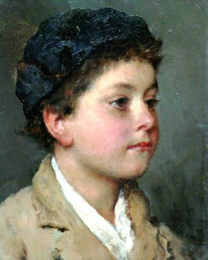 Head of a Boy Oil painting by Eugene De Blaas