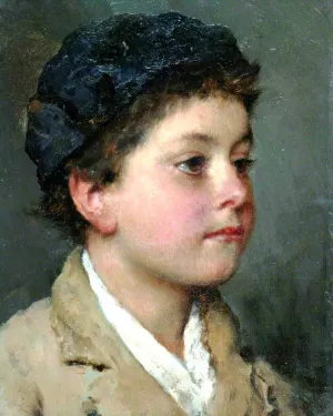 Head of a Boy by Eugene De Blaas - Oil Painting Reproduction