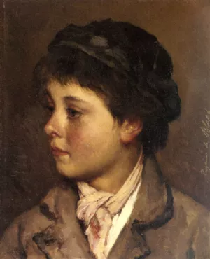 Head of a Young Boy by Eugene De Blaas Oil Painting