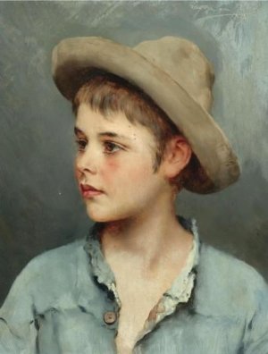 His New Hat by Eugene De Blaas Oil Painting