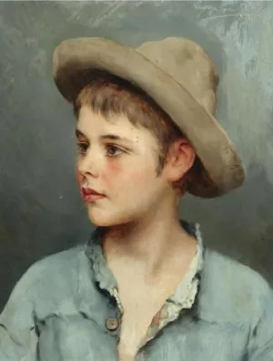 His New Hat by Eugene De Blaas - Oil Painting Reproduction