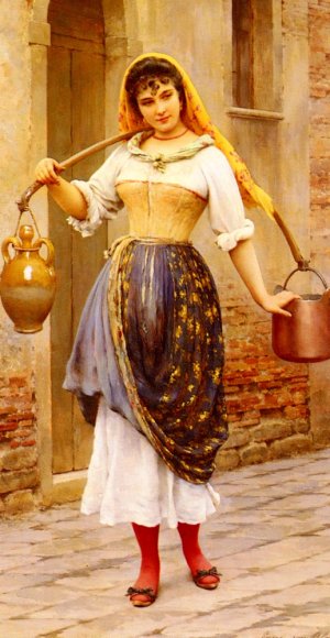 Le Travail by Eugene De Blaas Oil Painting