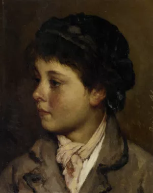 Portrait of a Young Boy by Eugene De Blaas - Oil Painting Reproduction