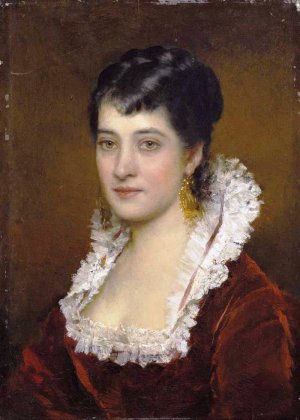 Portrait of a Young Woman by Eugene De Blaas Oil Painting