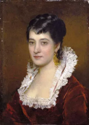 Portrait of a Young Woman by Eugene De Blaas Oil Painting