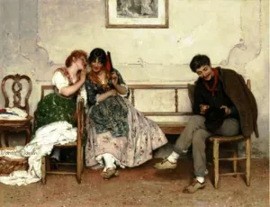 Secrets by Eugene De Blaas Oil Painting