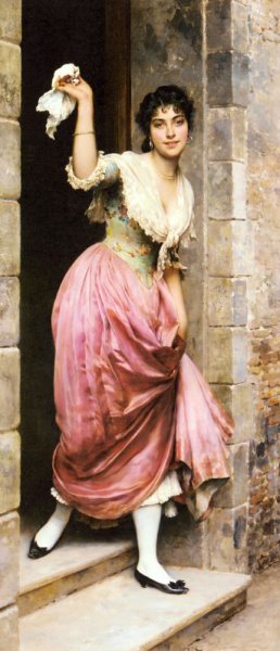 The Farewell by Eugene De Blaas Oil Painting