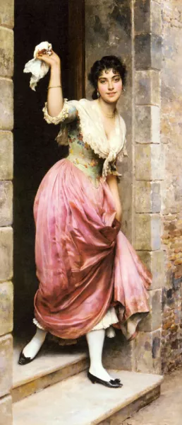 The Farewell Oil painting by Eugene De Blaas