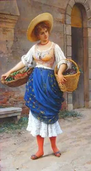 The Fruit Seller Oil painting by Eugene De Blaas