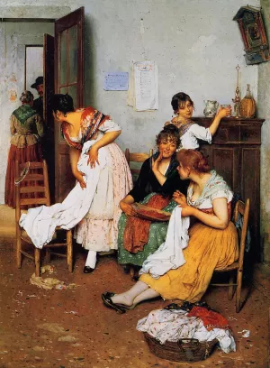 The New Suitor by Eugene De Blaas The New Suitor Oil painting by Eugene De Blaas