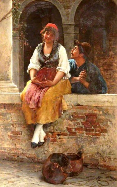 Main Product Photo of The Offer Painting by Eugene De Blaas