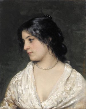 The Pearl Necklace by Eugene De Blaas Oil Painting
