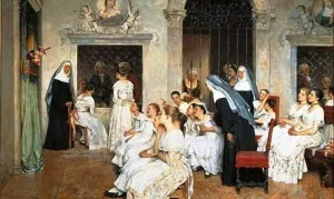 The Puppet Theater by Eugene De Blaas Oil Painting