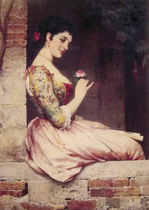 The Rose by Eugene De Blaas Oil Painting