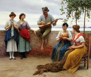 The Serenade by Eugene De Blaas - Oil Painting Reproduction