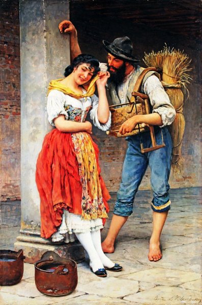 Main Product Photo of The Spider and the Fly Painting by Eugene De Blaas