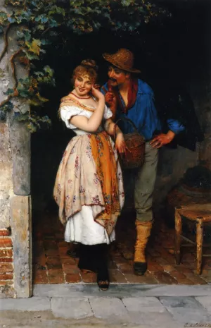 The Suitor by Eugene De Blaas Oil Painting