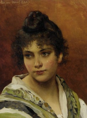 Young Beauty by Eugene De Blaas Oil Painting
