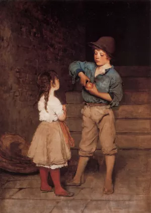 Zwei Kinder by Eugene De Blaas - Oil Painting Reproduction