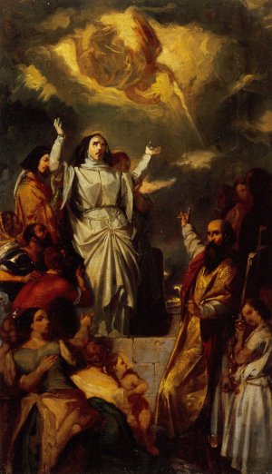 Apotheose de sainte Genevieve by Eugene Deveria Oil Painting