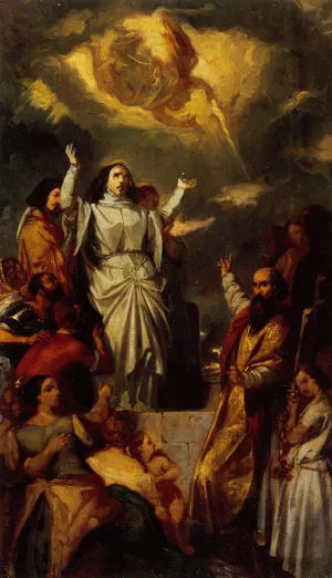 Apotheose de sainte Genevieve by Eugene Deveria Oil Painting