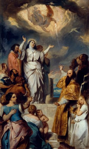 Apotheose de sainte Genevieve by Eugene Deveria Oil Painting
