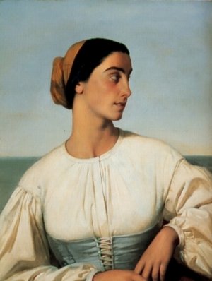 Woman from St. Jean de Luz by Eugene-Emmanuel Amaury-Duval Oil Painting