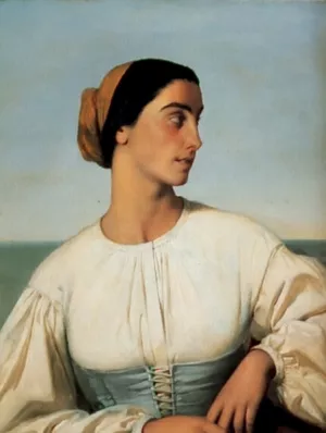 Woman from St. Jean de Luz Oil painting by Eugene-Emmanuel Amaury-Duval