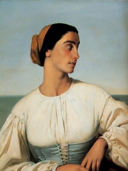 Main Product Photo of Woman from St. Jean de Luz Painting by Eugene-Emmanuel Amaury-Duval