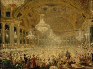 Le Banquet des dames dans la salle de spectacle des Tuileries by Eugene-Emmanuel Viollet-Le-Duc Oil Painting