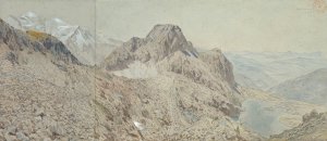 Mont Blanc Seen from the Massif, Les Aiguilles Rouges Oil painting by Eugene-Emmanuel Viollet-Le-Duc