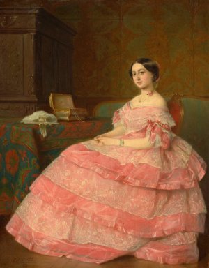 Madame P. by Eugene Fichel Oil Painting