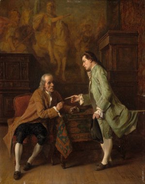 The letter of recommendation by Eugene Fichel Oil Painting