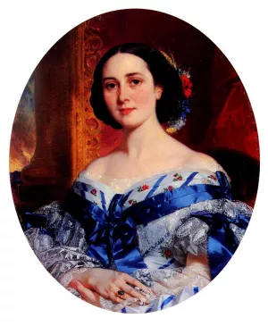 Portrait De Marie-Luche de Selle de Beauchamp by Eugene Francois Marie Joseph Deveria - Oil Painting Reproduction
