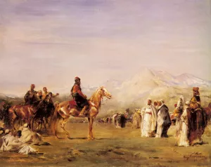 Arab Encampment in the Atlas Mountains by Eugene Fromentin - Oil Painting Reproduction