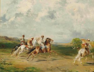 Arab Horsemen by Eugene Fromentin Oil Painting