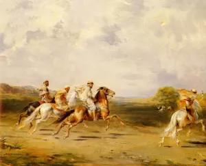 Arab Horsemen by Eugene Fromentin - Oil Painting Reproduction