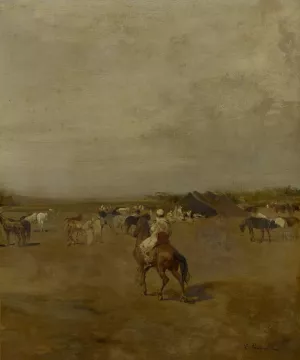 Arabian Encampment by Eugene Fromentin Arabian Encampment by Eugene Fromentin Oil Painting