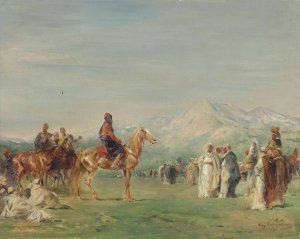 Campement arabe dans les montagnes de l'Atlas by Eugene Fromentin Oil Painting