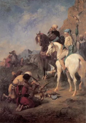 Falcon Hunting in Algeria painting by Eugene Fromentin