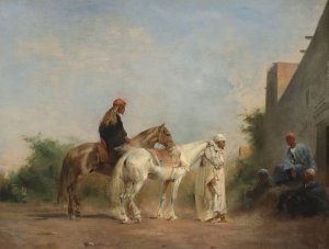 Horse traders by Eugene Fromentin Oil Painting