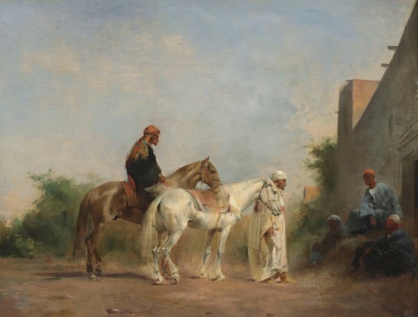 Horse traders by Eugene Fromentin - Hand-Painted Oil Painting Reproduction