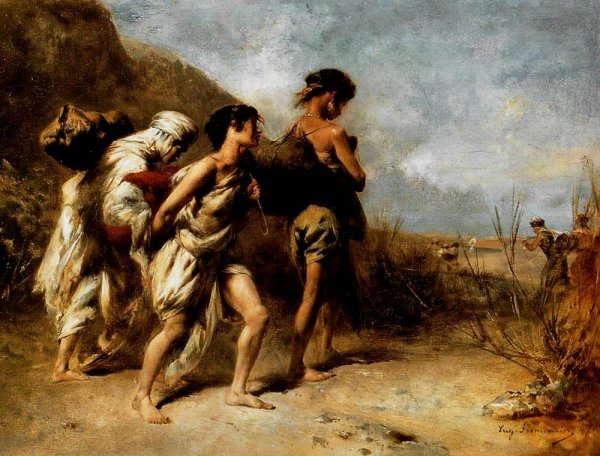Main Product Photo of Jeunes Filles Arabes Painting by Eugene Fromentin